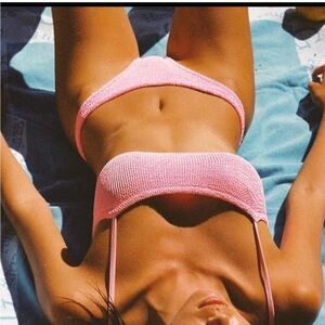 NWT Hunza g gigi crincle bikini set in bubblegum